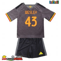 Camisa de Futebol AS Roma Wesley Franca #43 Equipamento Alternativo Infantil 2026-27 Manga Curta (+ Calças curtas)
